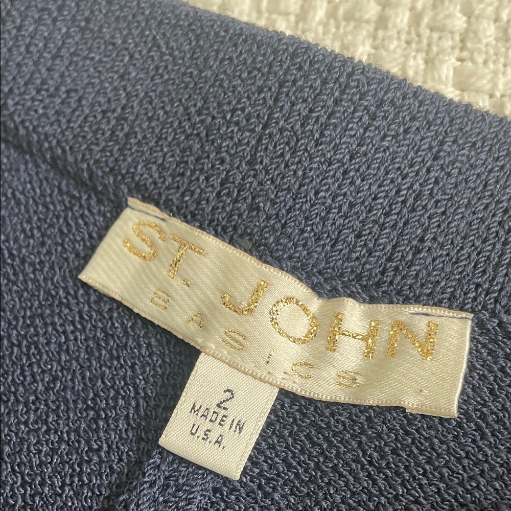 ST. JOHN knit Women's Pants midnight blue size small - Picture 7 of 15
